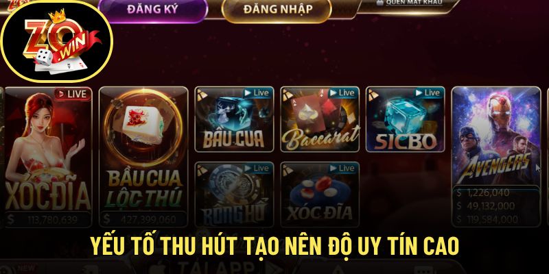 Yếu tố thu hút tạo nên độ uy tín cao